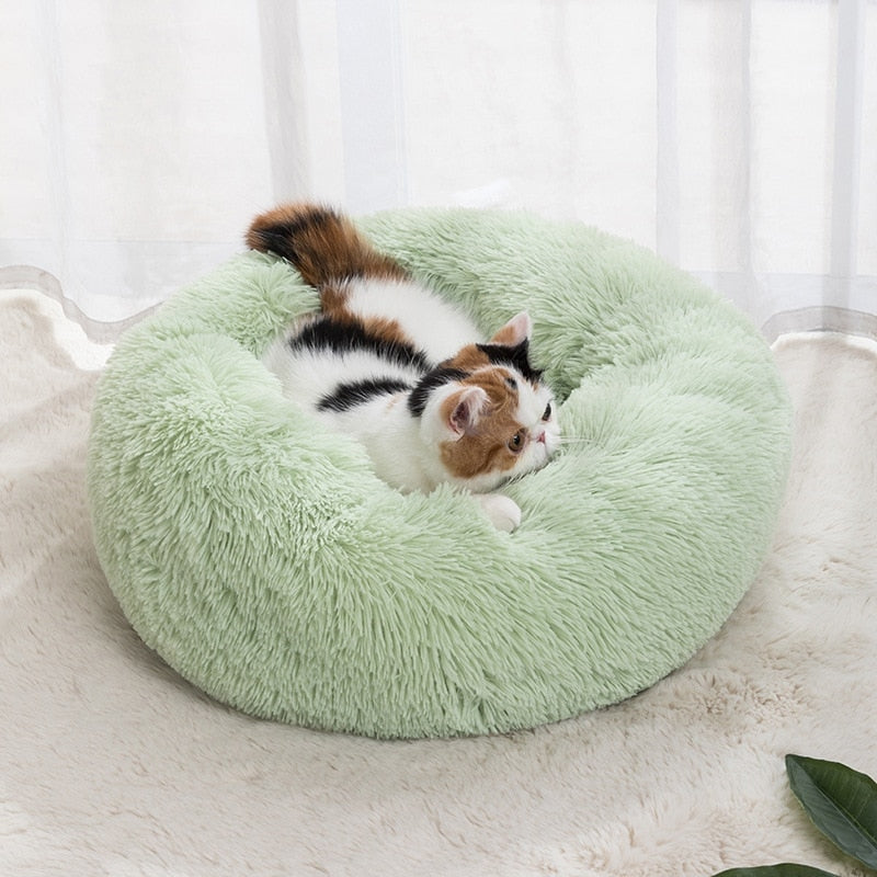 Cat Nest Round Soft Shaggy Mat