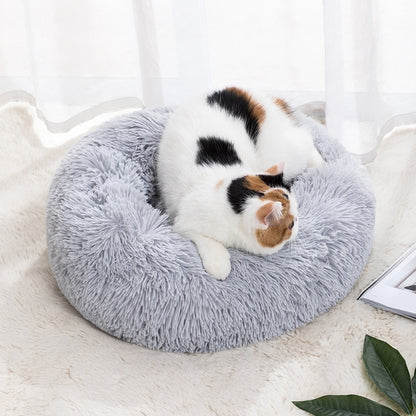 Cat Nest Round Soft Shaggy Mat